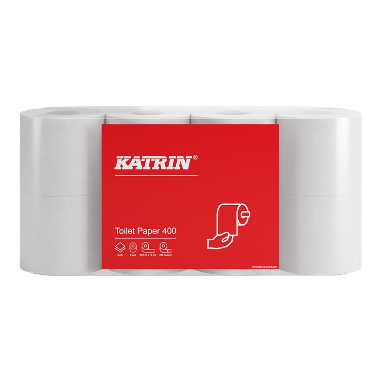 Wc-paperi Katrin 400 2-krs valkoinen /40 rll - kotimainen laadukas wc-paperi