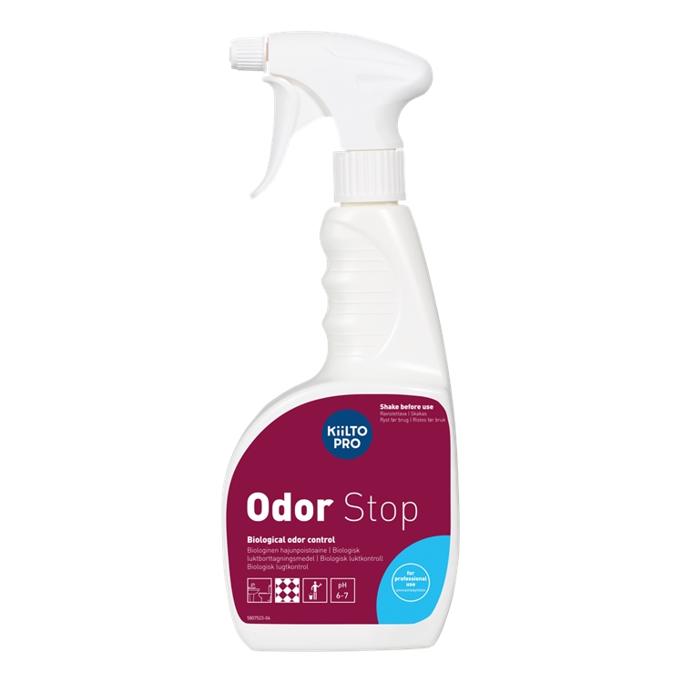Hajunpoistoaine Kiilto Pro Odor Stop 750 ml - biologinen hajunpoistoaine vaativiinkin kohteisiin