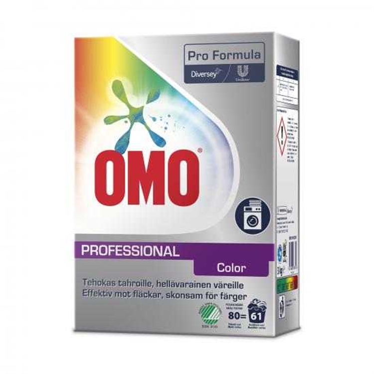 Pyykinpesujauhe Omo Professional Color 3 kg x 4 kpl - tehokas, Joutsenmerkitty