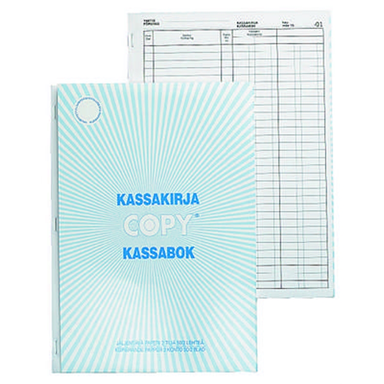 Kassakirja 502 A4/50+50 2-tili numeroitu jäljentävä paperi