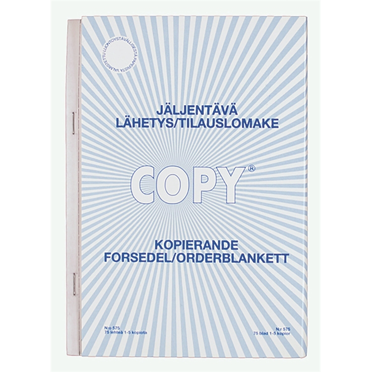 Lähetys/tilauslomake 575 A5 pysty/75