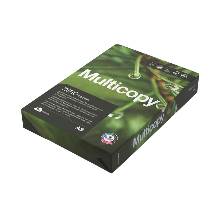 Kopiopaperi Multicopy Zero A3 80g /500 - ympäristöystävällinen ja hiilineutraali kopiopaperi