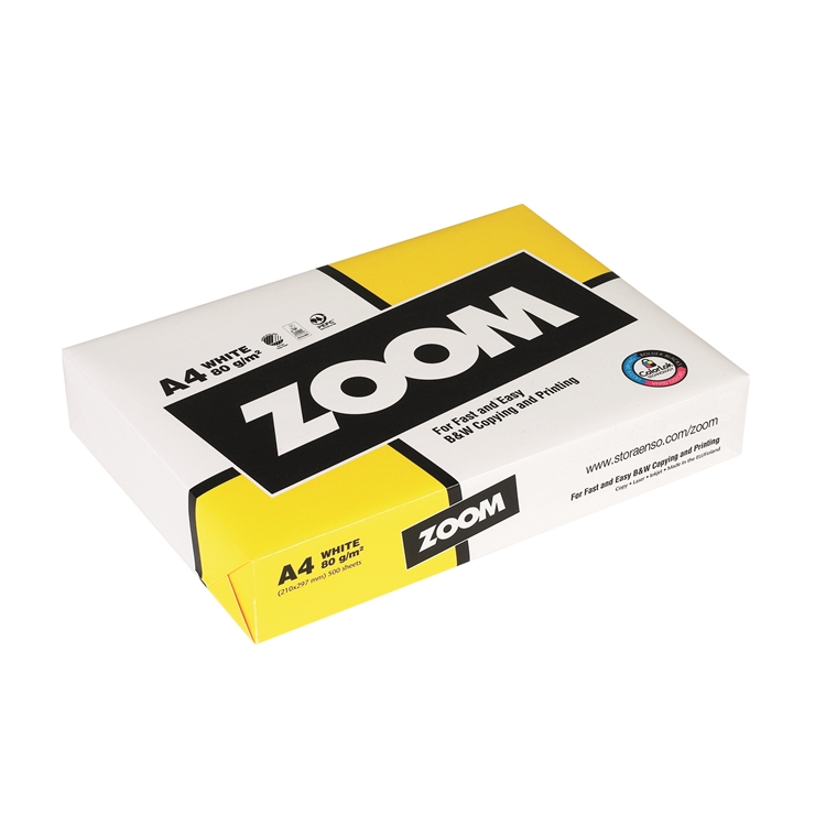 Kopiopaperi ZOOM A4 80g /500 - Joutsenmerkki, EU-kukka, EMAS, PEFC