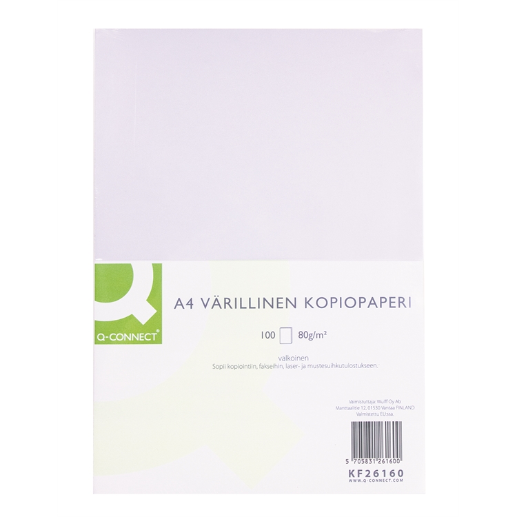 Kopiopaperi Q-CONNECT A4 80g valkoinen /100 arkkia