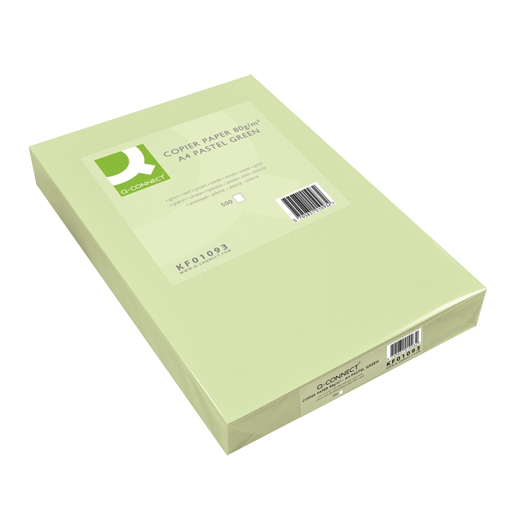 Kopiopaperi Q-CONNECT A4 80g vaaleanvihreä /500