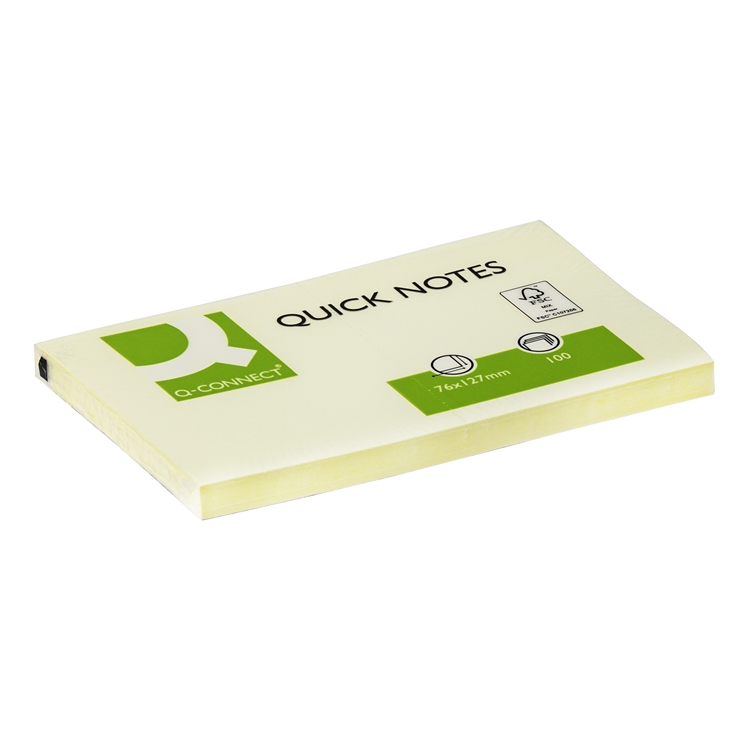 Viestilappu Q-CONNECT 76x127mm FSC keltainen