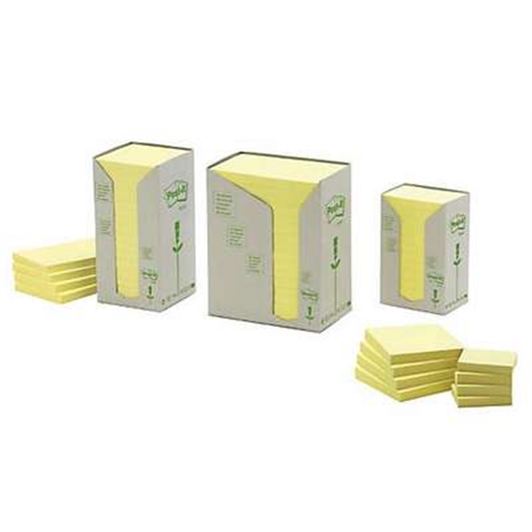 Viestilappu Post-it Eko 655 76X127mm Canary Yellow /16 kpl pkt - 100 % uusiopaperia, PEFC-sert