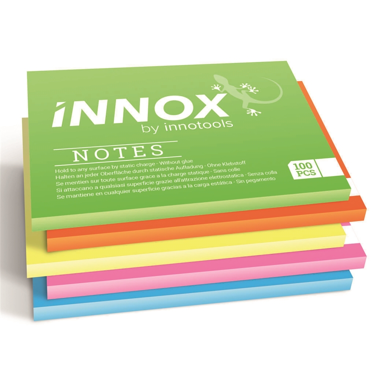 Viestilappu Innox Notes 10x7 cm 5 värin pakkaus - Suomessa valmistettu sähköstaattinen viestilappu