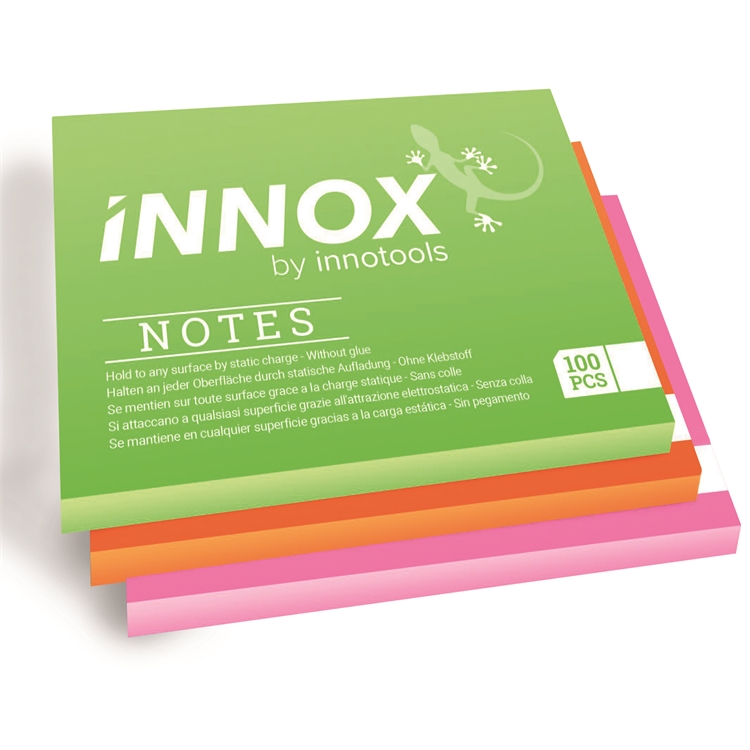 Viestilappu Innox Notes 10x10 cm 3 värin pakkaus - Suomessa valmistettu sähköstaattinen viestilappu