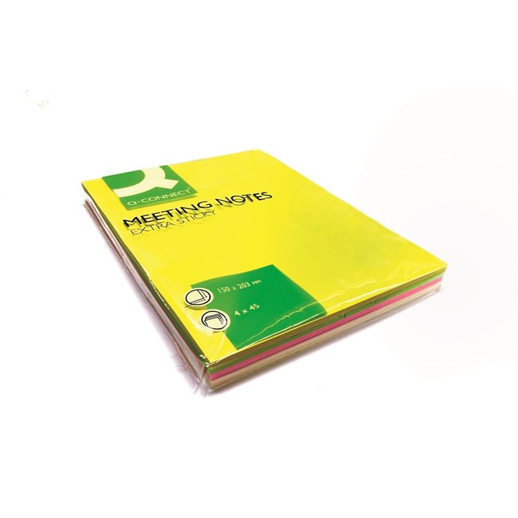 Viestilappu Q-CONNECT Extra Sticky 150x203mm 4 väriä