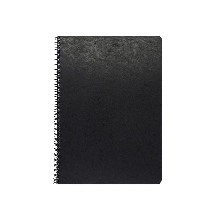 Kierrevihko pahvikantinen A4/80 ruudut 7 x 7 mm musta - kannet 100% kierrätysmateriaalia