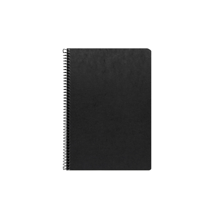 Kierrevihko pahvikantinen A5/80 ruudut 7 x 7 mm musta - kannet 100% kierrätysmateriaalia