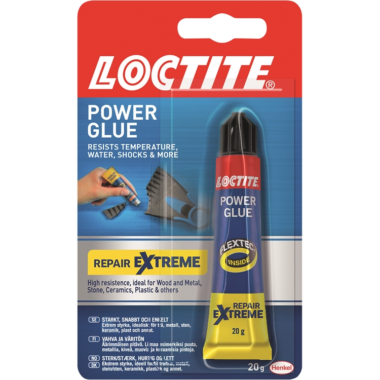 Yleisliima Loctite Repair Extreme 20 g - joustava, veden-, lämmön- ja iskunkestävä liitos