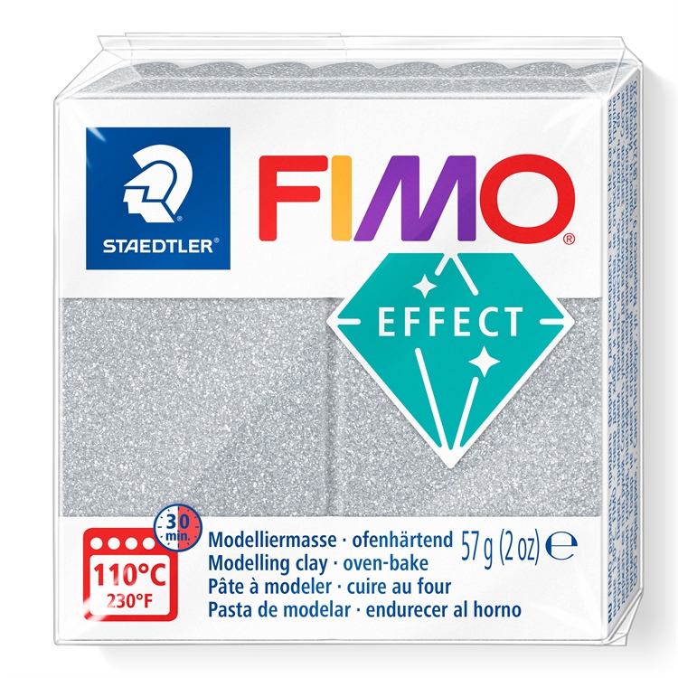Askartelu- ja muovailumassa Staedtler Fimo effect hopea glitter - uunissa kovetettava