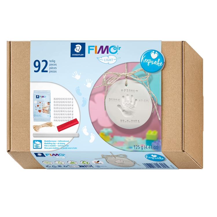 Muovailumassasetti Staedtler Fimoair Baby Keepsake - vauvan kädenjäljet muistoksi, ilmakuivaus 24 h