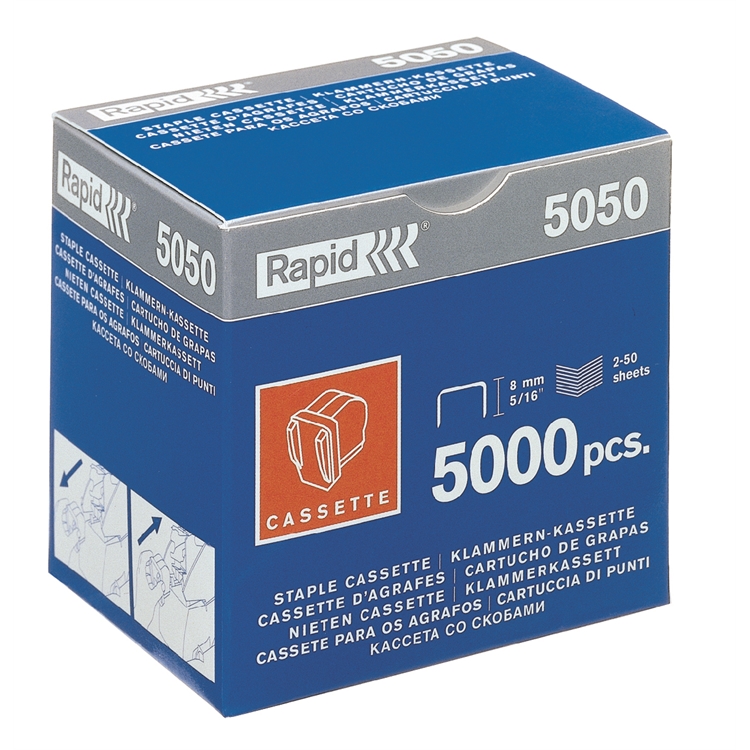Niittikasetti Rapid R5050e 5000kpl - kapasiteetti 50 arkkia
