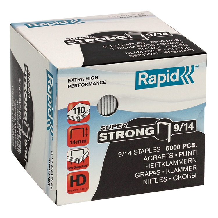 Niitti Rapid SuperStrong 9/14mm /5000 kpl rasia - kapasiteetti 110 arkkia