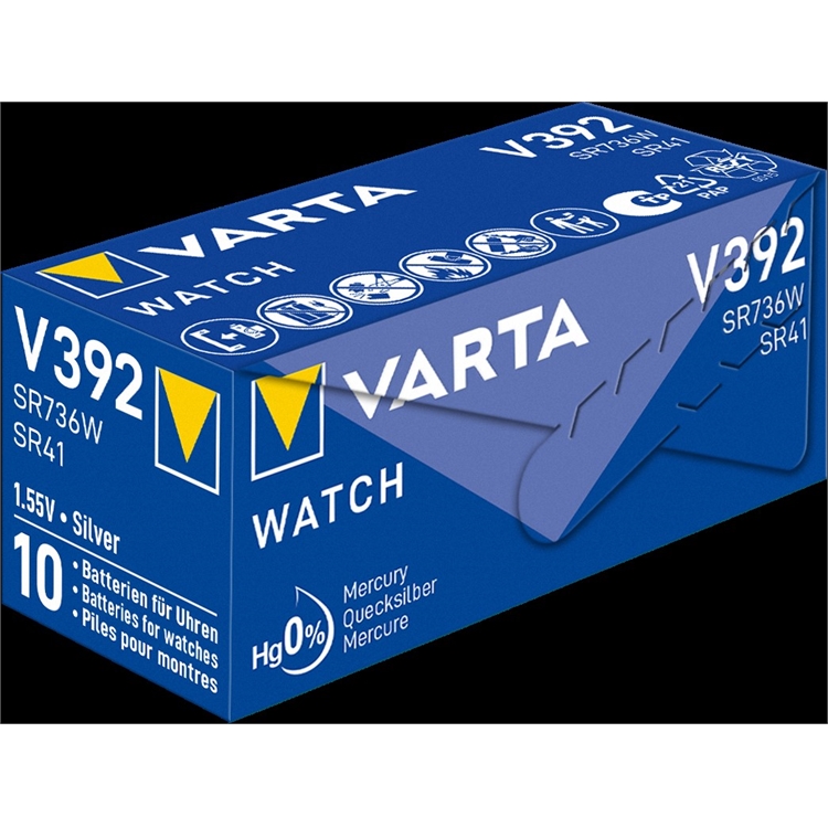 Paristo hopeaoksidi Varta Watch Silver Coin V392/SR41