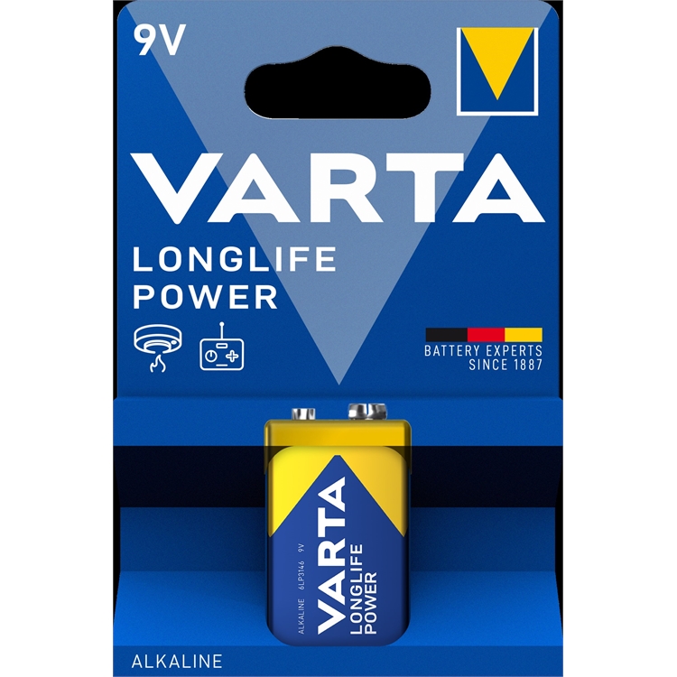 Paristo Varta Longlife Power 9V 6LR61 - muista tarkistaa palohälyttimesi paristo riittävän usein