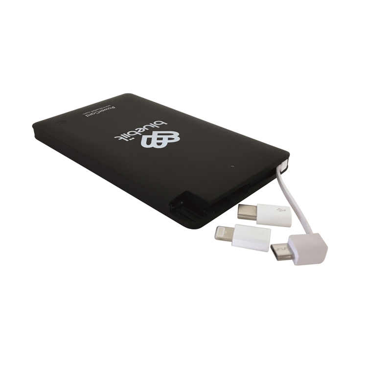 Varavirtalähde Bluebiit Powercard 5000 mAh - sisältää 3 erilaista adapteria!