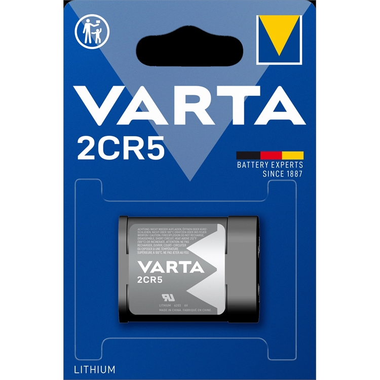 Paristo Varta Photo Lithium 2CR5 6.0 V - 1400 mAh, toimii lämpötiloissa -20°C- +70°C