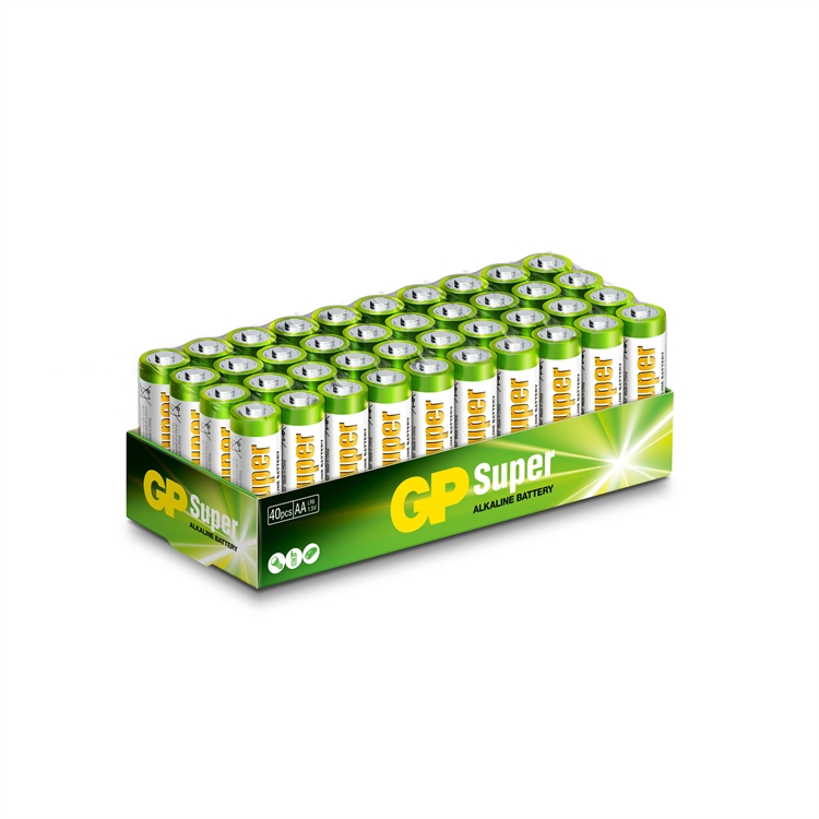 Paristo GP Super Alkali AA LR6 /40 kpl pkt - varastointitakuu 10 vuotta