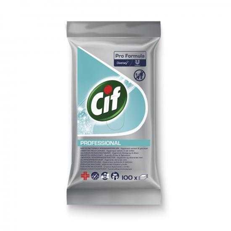 Puhdistuspyyhe Cif Pro Formula /100 - sopii kaikille vettä sietäville koville pinnoille