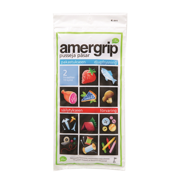 Grip-pussi Amergrip 2 l /10 kpl pss - kotimainen ja ympäristöystävällinen