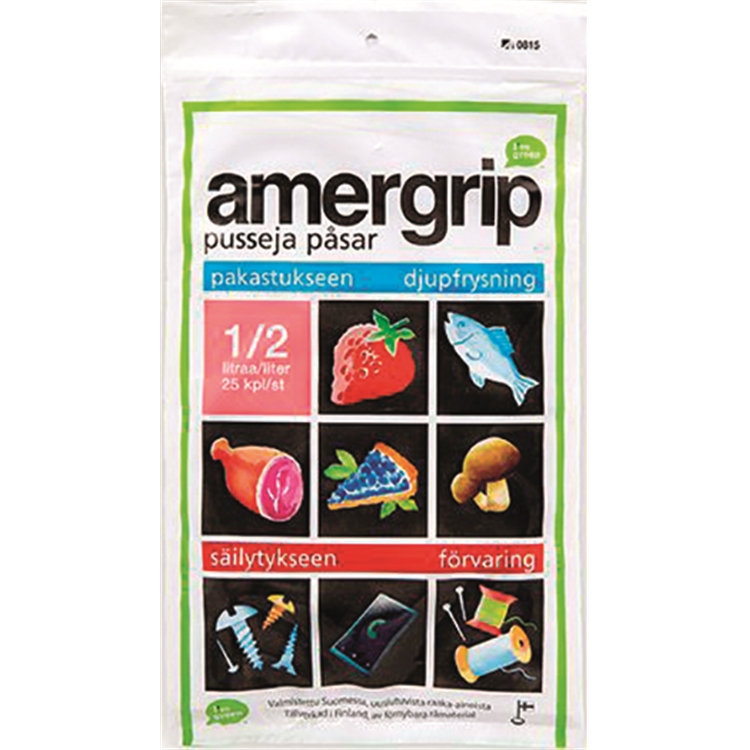 Grip-pussi Amergrip 0,5 l /25 kpl pss - kotimainen ja ympäristöystävällinen