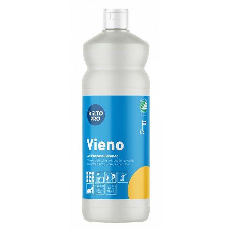 Yleispuhdistusaine Kiilto Pro Vieno 1L - kotimainen, tehokas, miellyttävä tuoksu, Joutsenmerkki