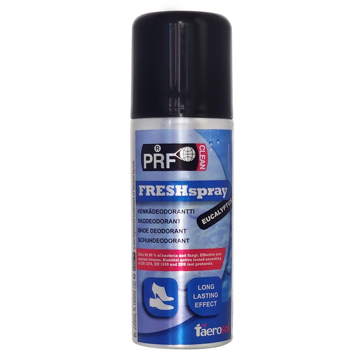 Kenkädeodorantti PRF Fresh Spray 220 ml - hopeaionit tappavat hajua aiheuttavat mikrobit