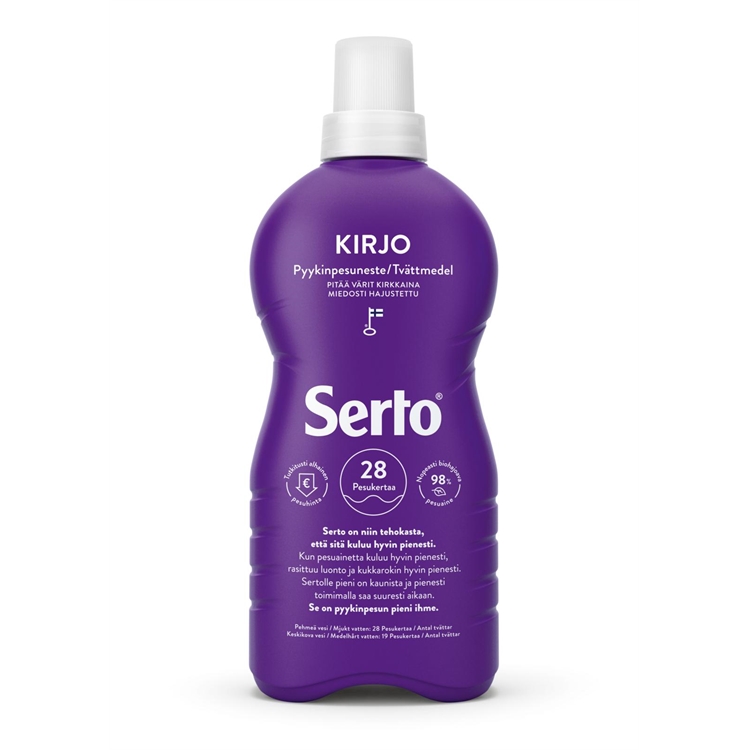 Pyykinpesuneste Serto Kirjo 750 ml - nopeasti biohajoava, miedosti hajustettu