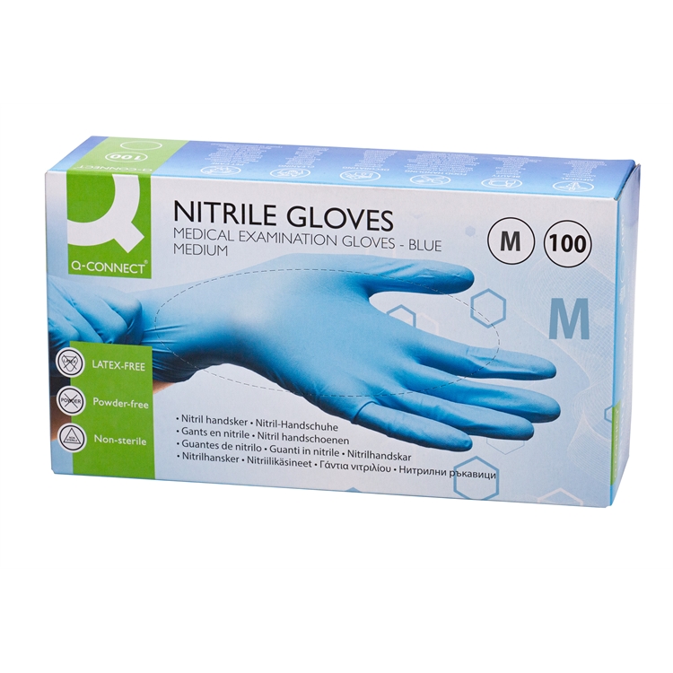 Nitriilikäsine Q-CONNECT M sininen/100