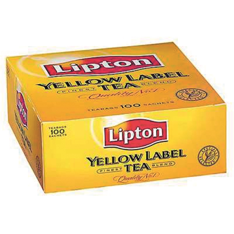 Tee Lipton Yellow Label pussi/100 kpl ltk - musta tee, jolla Rainforest Alliance -ympäristömerkki
