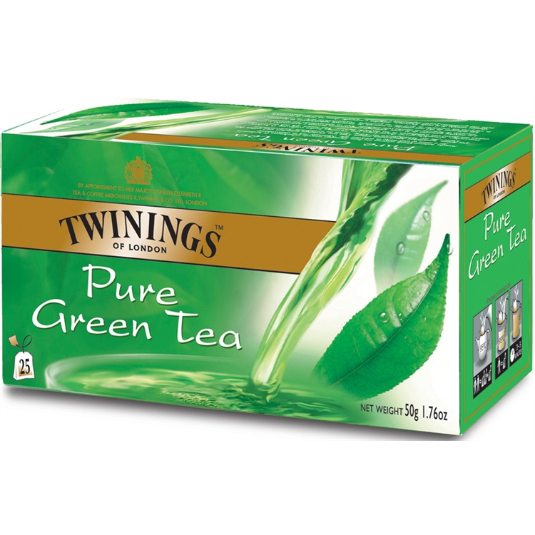 Tee Twinings Pure Green pussi /25 pss ltk - luonnollinen antioksidanttien lähde