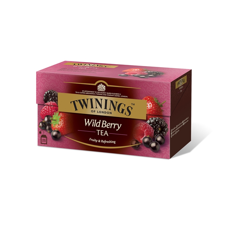 Tee Twinings Wild Berries /25 pss ltk - mansikaa, karhunvatukkaa, mustaherukkaa ja vadelmaa