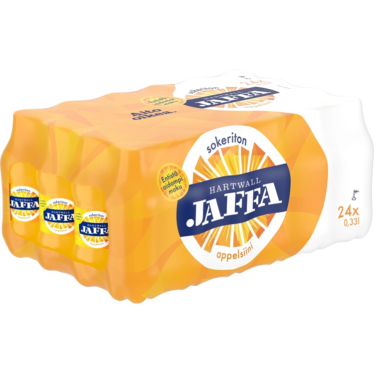 Virvoitusjuoma Hartwall Jaffa appelsiini sokeriton 0,33L /24 kenno (pantti ei sis)