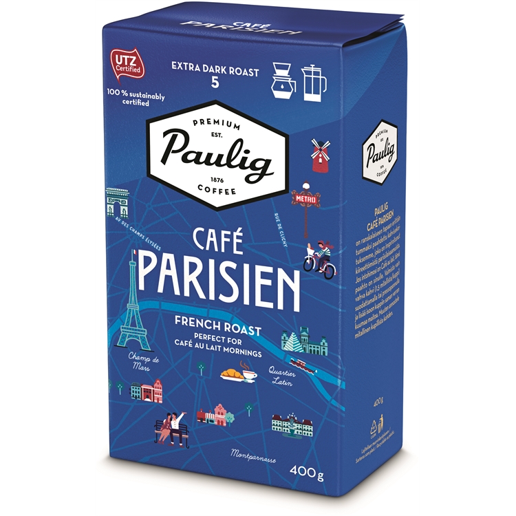 Kahvi Paulig Parisien SJ 400 g UTZ-sertifioitu - erittäin tumma, lempeä, harmoninen