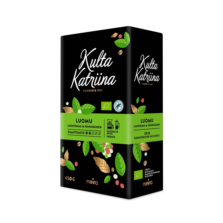Kahvi Kulta Katriina Luomu SJ 450 g - vaaleapaahtoinen luomukahvi, maultaan aavistuksen pähkinäinen