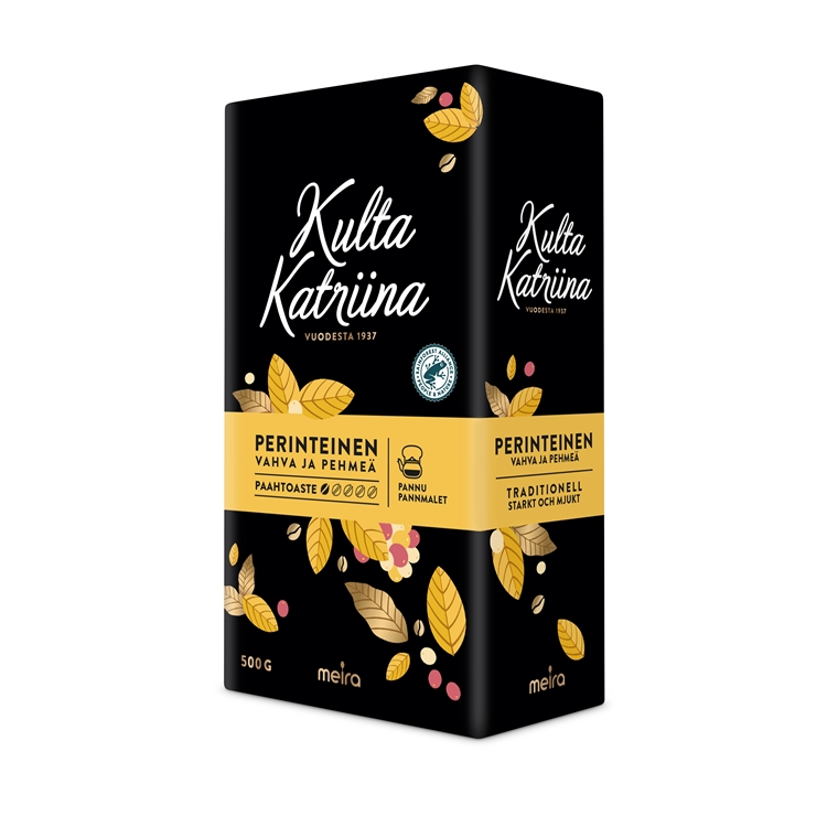 Kahvi Kulta Katriina pannujauhatus 500 g - suomalaisen kahvikulttuurin klassikko jo vuodesta 1937