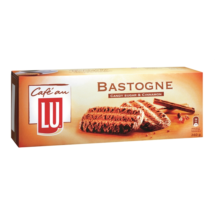 Keksi LU Cafe au Bastogne 260g laktoositon - karamellisoidun sokerin ja kanelin herkullinen maku
