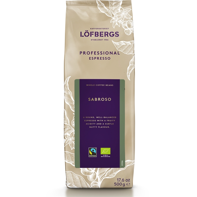 Kahvi Löfbergs Pitch Black Espresso luomu RK papu 500g