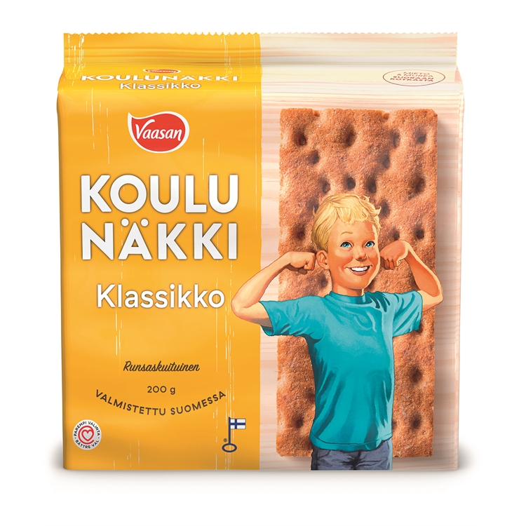 Näkkileipä Vaasan koulunäkki 200 g - laktoositon, lisäaineeton, maidoton, täysjyväruis
