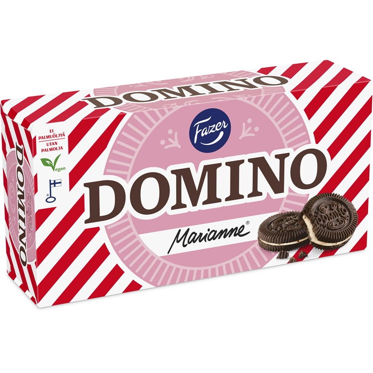 Täytekeksi Fazer Domino Marianne 350g - kaksi upeaa klassikkomakua nyt yhdessä