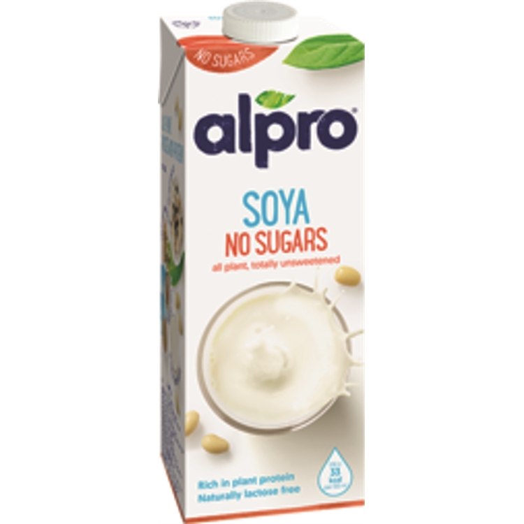Soijajuoma Alpro 1 L makeuttamaton - 100% kasvipohjainen, vegetaarinen, laktoositon, gluteeniton