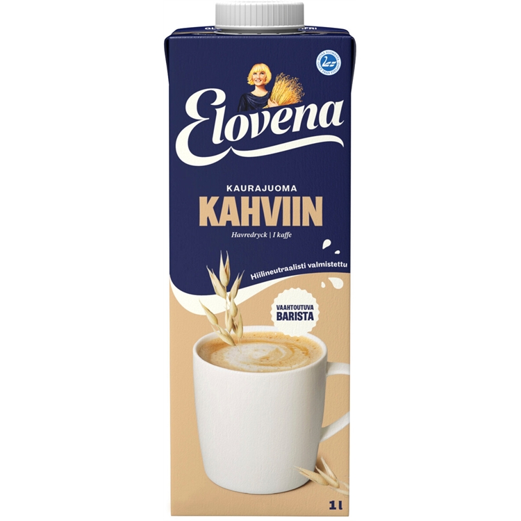 Kaurajuoma Elovena kahviin 1,5% gluteeniton maidoton laktoositon vegaaninen 1 L - kotimainen