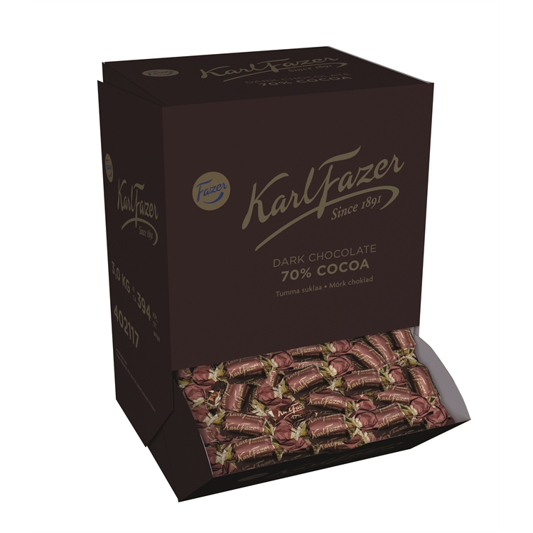 Suklaakonvehti Fazer Dark 70 %/3 kg