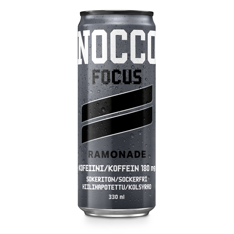 Energiajuoma Nocco FOCUS Ramonade 0,33 L /24 kpl (pantti ei sis) - kofeiinia, vihreää teetä