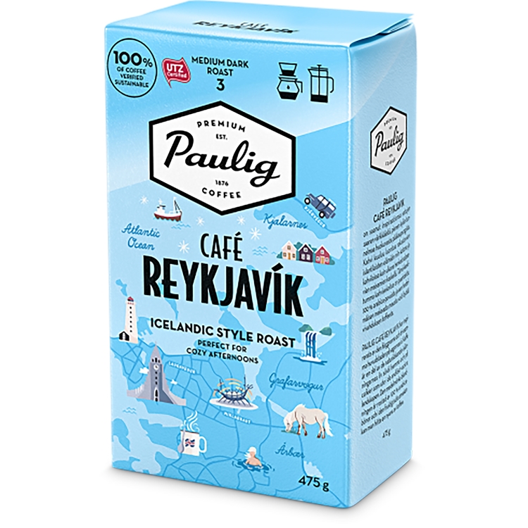 Kahvi Paulig Café Reykjavik SJ 475 g UTZ-sertifioitu - hedelmäisen makea, vivahdus toffeeta