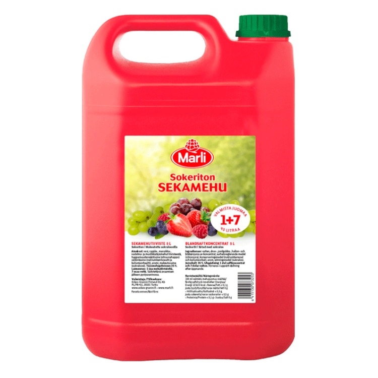 Sekamehutiiviste Marli sokeriton 5 l - jopa 40 l valmista juomaa